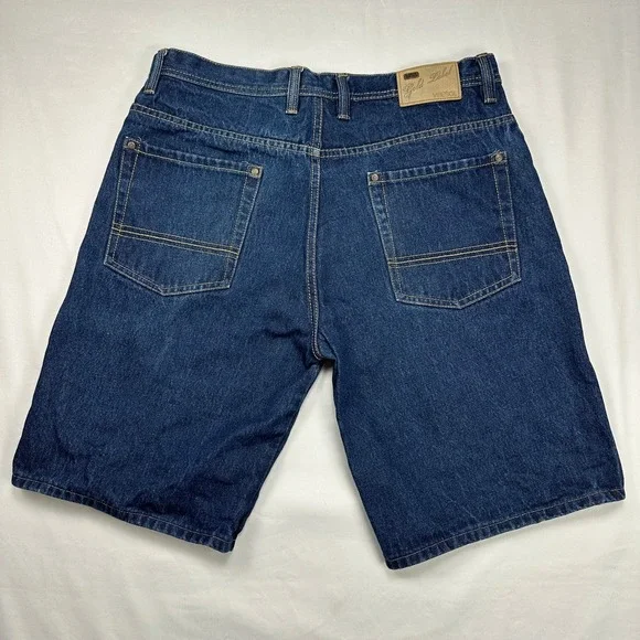 Vibes Gold Label Mens Dark Wash Denim Jean Shorts VIBESGL Blue 35W Skater Y2K - Picture 5 of 6